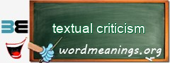 WordMeaning blackboard for textual criticism